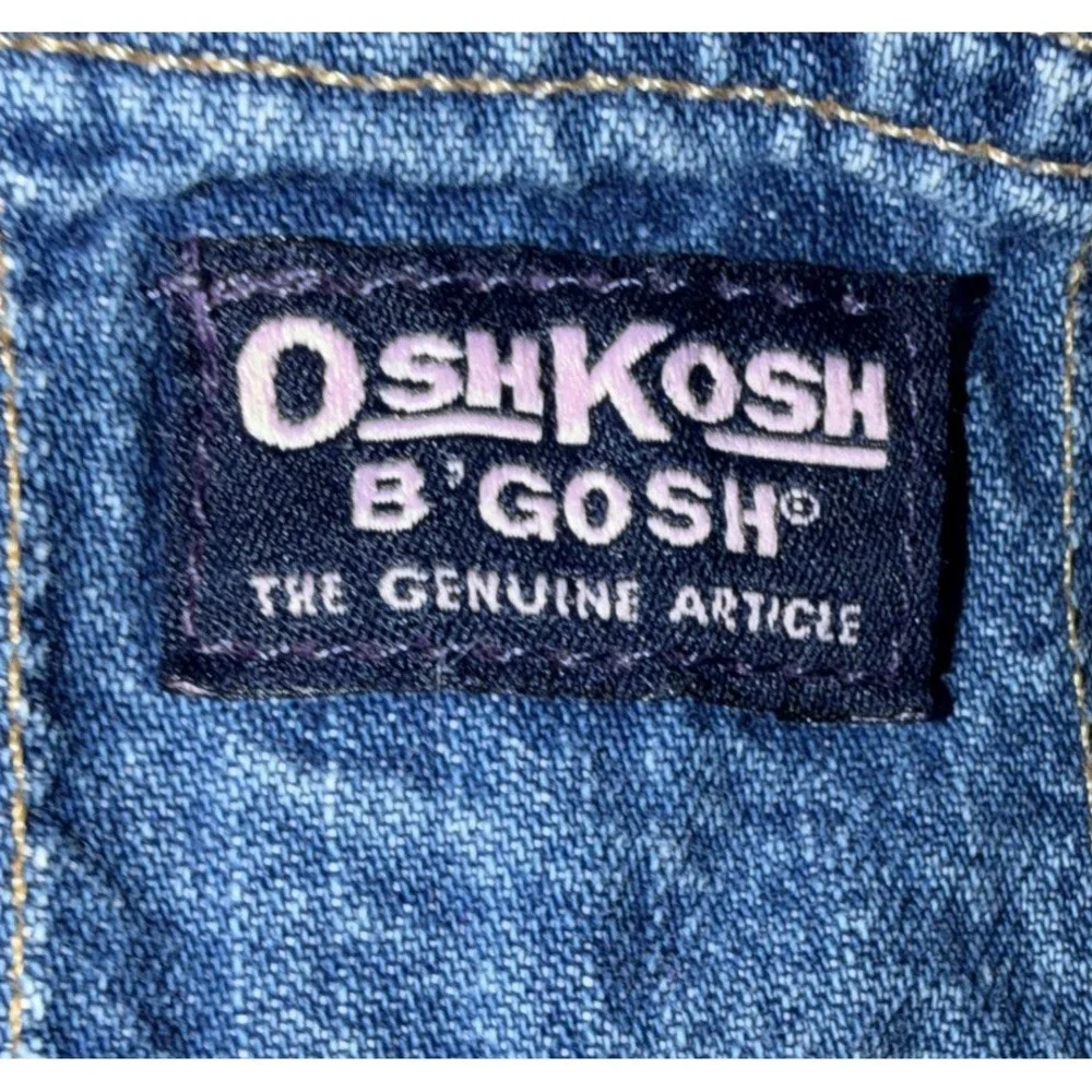 Vintage Oshkosh B'gosh Toddler Girls‎ 3T Denim Bubble Vestbak Bib Overalls